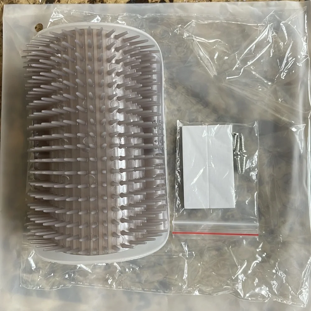 HP NWT Cat Self Groomer Wall Corner Massage Comb Brush Gray (OS)